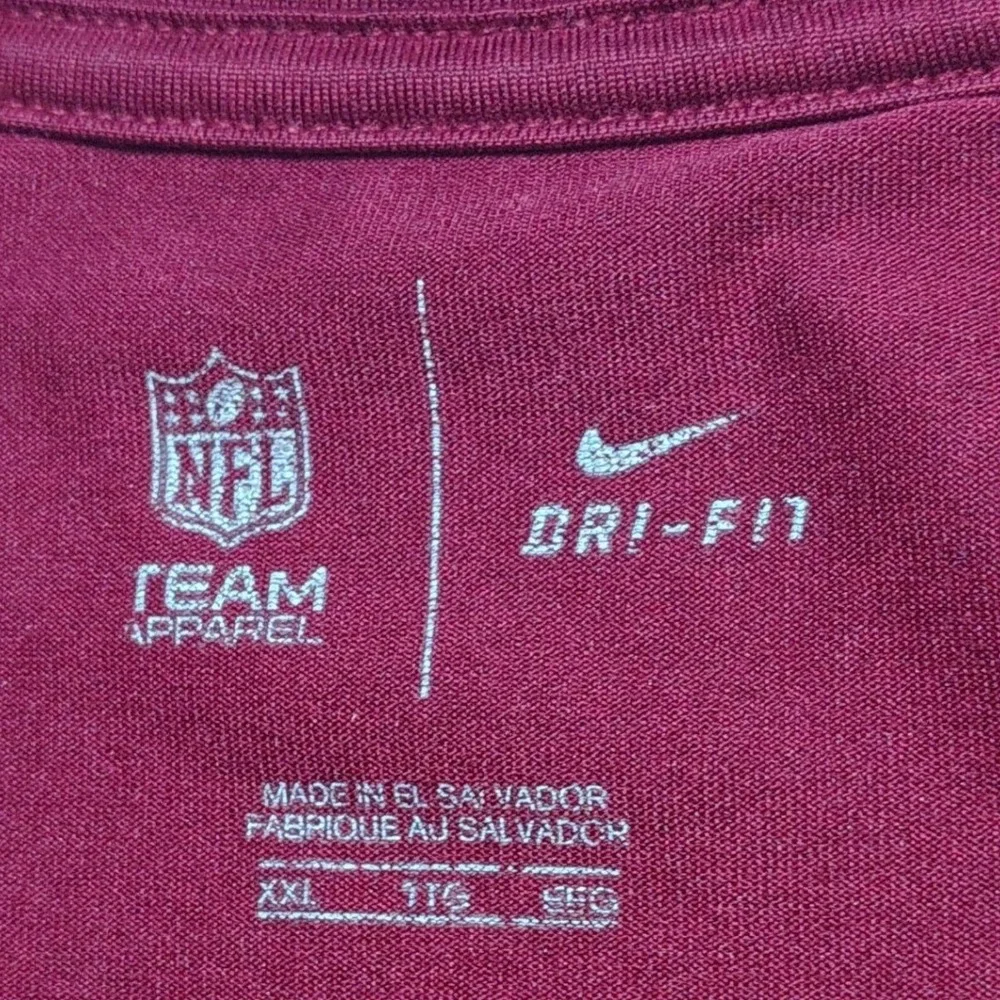 NFL Nike Dri Fit 2016 Washington‎ Redskins Football T Shirt Burgundy Gold XXL